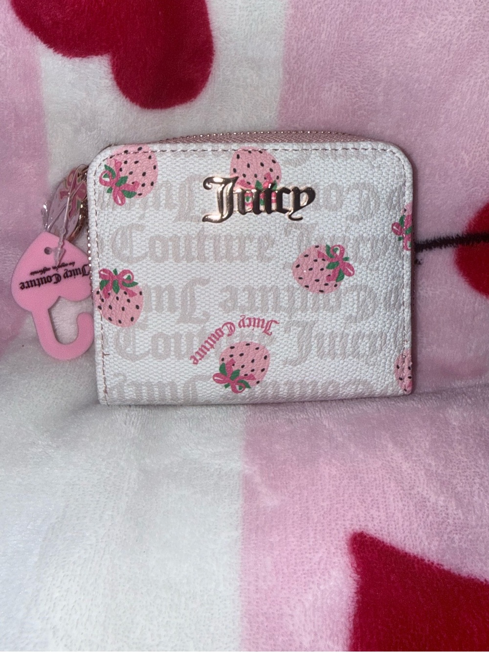 NWT Juicy Couture Pink Strawberry Print Small Wallet